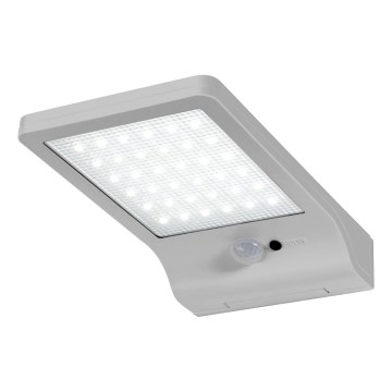Osram - LED-solcellsvägglampa med sensor DOORLED LED/3W/3,3V 2000 mAh IP44 silver