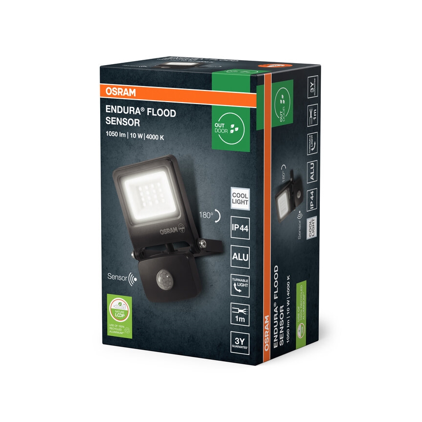 Osram - LED-strålkastare med rörelsesensor ENDURA LED/10W/230V 4000K IP44