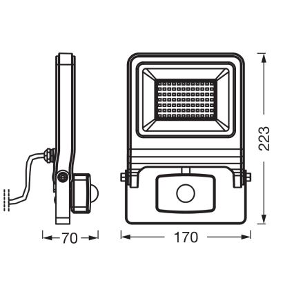 Osram - LED-strålkastare med sensor ENDURA LED/50W/230V 4000K IP44