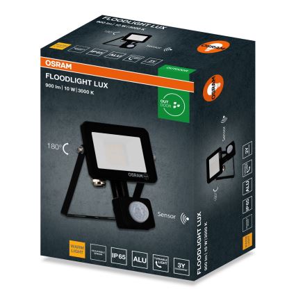 Osram - LED-strålkastare med sensor FLOODLIGHT LED/10W/230V 3000K IP65