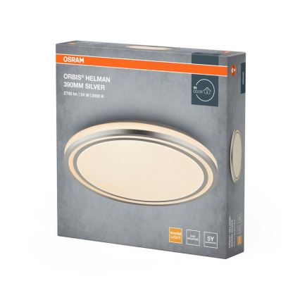 Osram - LED-taklampa ORBIS HELMAN LED/24W/230V Ø 39 cm silverfärgad