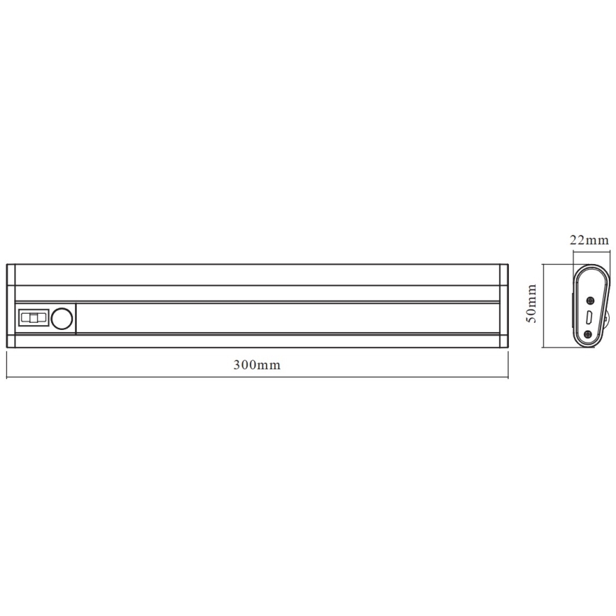 Osram - LED underbyggnadsbelysning med inbyggd sensor MOBILE LED/1,5W/3,7V 1800 mAh