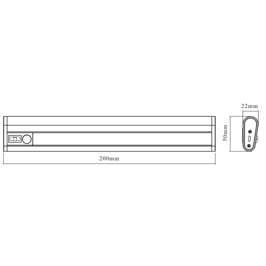 Osram - LED-underskåpsarmatur med sensor MOBILE LED/1W/3,7V 1800 mAh