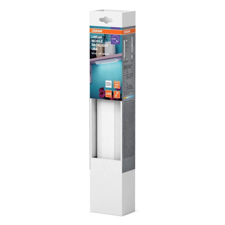 Osram - LED-underskåpsarmatur med sensor MOBILE LED/1W/3,7V 500 mAh 20 cm