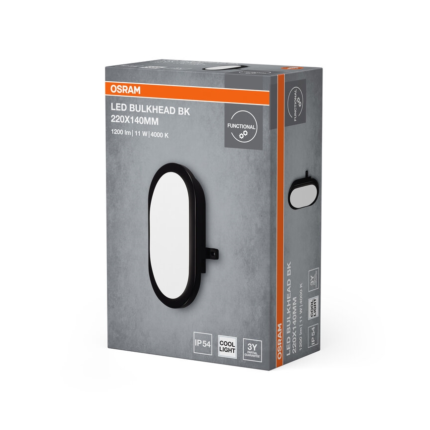 Osram - LED utomhusväggarmatur BULKHEAD LED/11W/230V IP54 svart