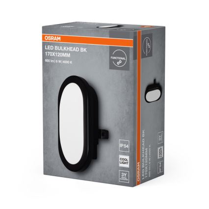 Osram - LED utomhusväggarmatur BULKHEAD LED/6W/230V IP54 svart