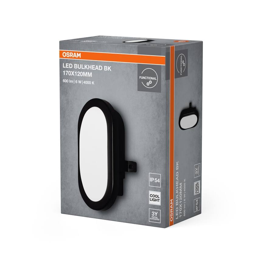Osram - LED utomhusväggarmatur BULKHEAD LED/6W/230V IP54 svart
