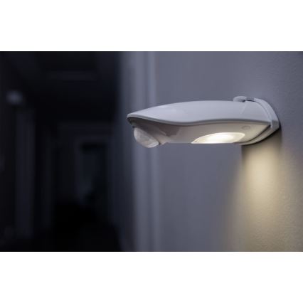 Osram - DOORLED LED-utomhusväggarmatur med sensor LED/0,5W/3xAA IP54 vit