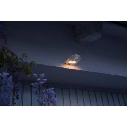 Osram - Utomhusvägglampa med sensor DOORLED LED/0,5 W/3xAA IP54 silver