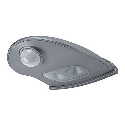 Osram - Utomhusvägglampa med sensor DOORLED LED/0,5 W/3xAA IP54 silver