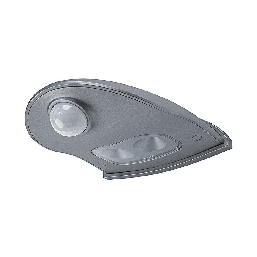 Osram - Utomhusvägglampa med sensor DOORLED LED/0,5 W/3xAA IP54 silver