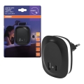 Osram - LUNETTA LED nattlampa för vägguttag med sensor och USB, 12,5W/230V, svart