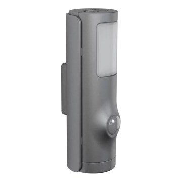 Osram - NIGHTLUX LED-orienteringslampa med sensor LED/0,35 W/3xAAA IP54, silver