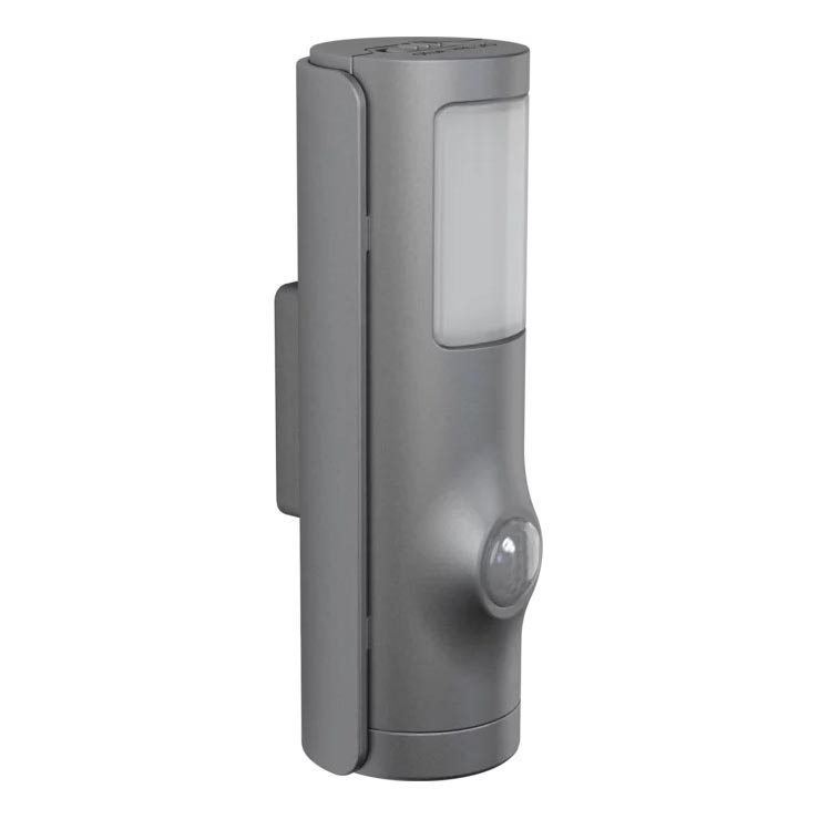 Osram - NIGHTLUX LED-orienteringslampa med sensor LED/0,35 W/3xAAA IP54, silver