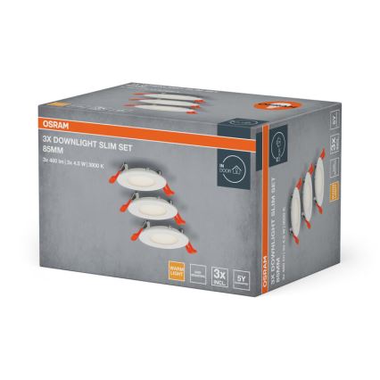 Osram - Set med 3 LED-infällda takarmaturer SLIM LED/4,5W/230V