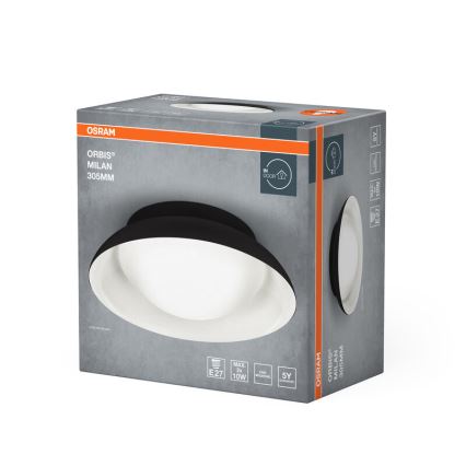 Osram - Taklampa ORBIS MILAN 2xE27/10W/230V Ø 30,5 cm svart