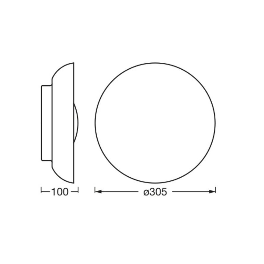 Osram - Taklampa ORBIS MILAN 2xE27/10W/230V Ø 30,5 cm svart