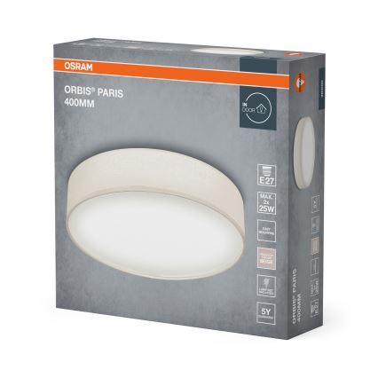 Osram - Taklampa ORBIS PARIS 2xE27/25W/230V, Ø 40 cm, krämfärgad