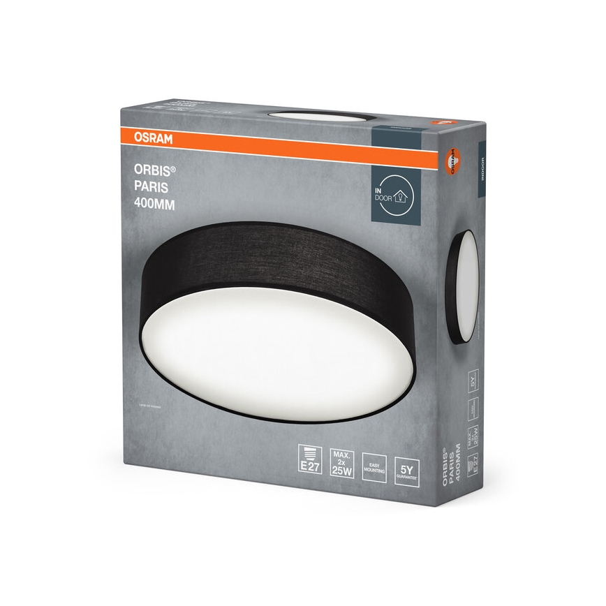Osram - Taklampa ORBIS PARIS 2xE27/25W/230V Ø 40 cm svart