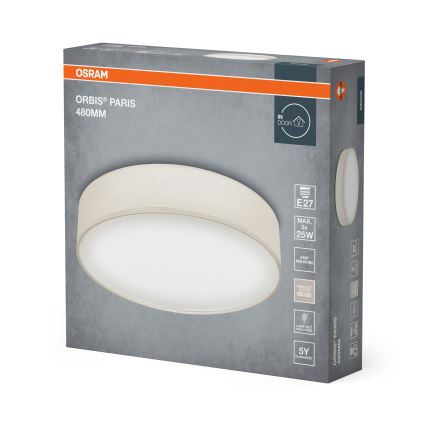 Osram - Taklampa ORBIS PARIS 3xE27/25W/230V Ø 48 cm, krämfärgad