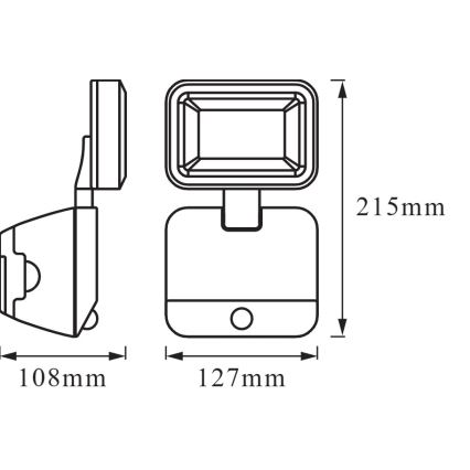 Osram - Utomhus väggmonterad LED-reflektor med sensor BATTERY LED/4W/4xD IP54