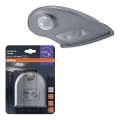 Osram - Utomhusvägglampa med sensor DOORLED LED/0,5 W/3xAA IP54 silver