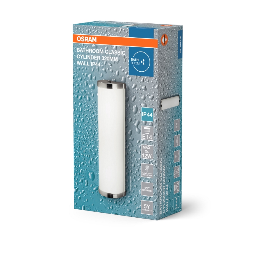 Osram - Badrumsvägglampa BATHROOM CLASSIC 2xE14/12W/230V IP44 i blank krom