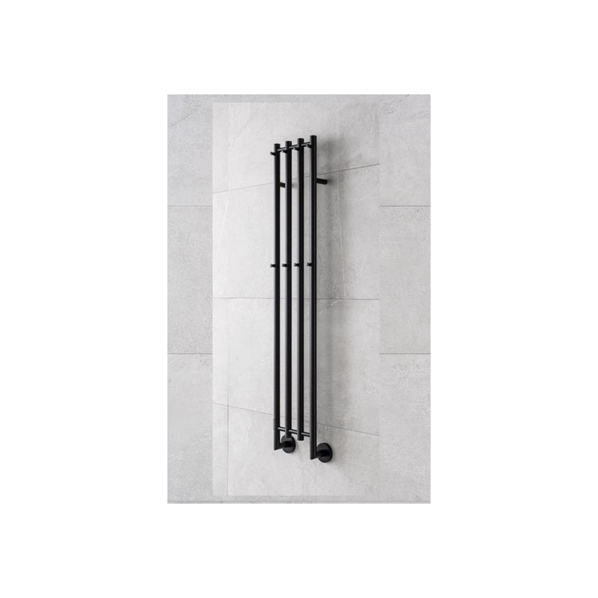 P.M.H. MO1B-RK - Elektrisk handdukstork MONA 93W/230V 153,3 cm IP44 svart