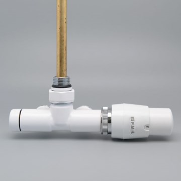 P.M.H. UNIKO-RW-EK - Ventil med UNIKO-termostatisk ventilhuvud, höger/vit