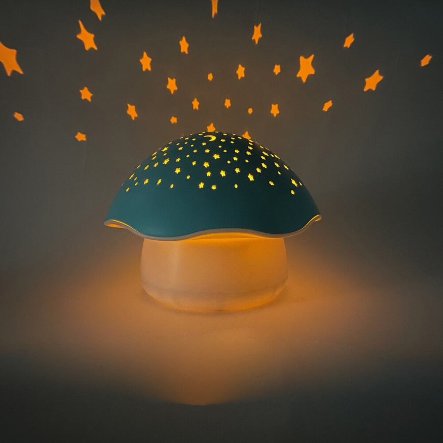 PABOBO - Projektor med sång STAR MUSHROOM 3xAA blå