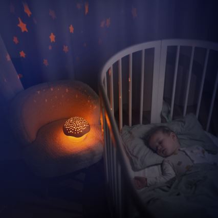 PABOBO - Projektor med sång STAR MUSHROOM 3xAA blå