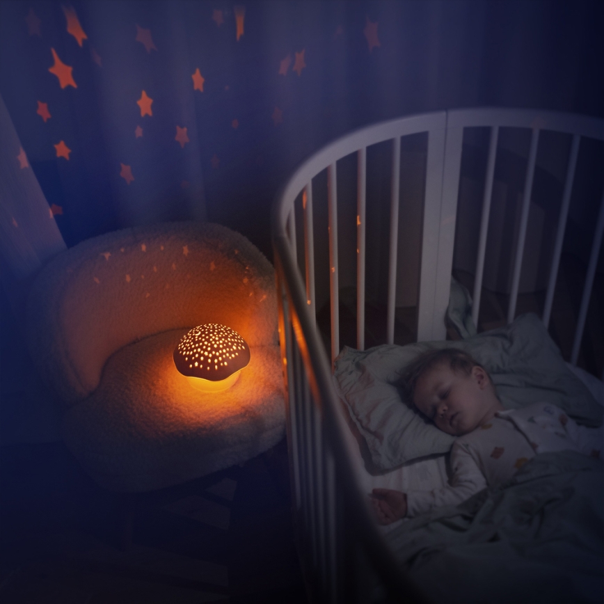 PABOBO - Projektor med sång STAR MUSHROOM 3xAA blå