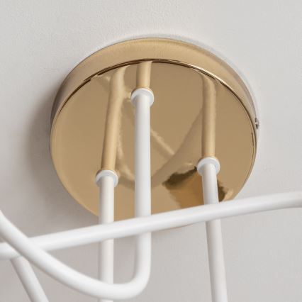 Påbyggd taklampa OXFORD 3xE27/15W/230V guld/vit