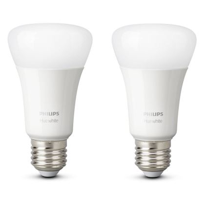 PAKET 2x Dimbar LED-lampa Philips Hue Vit E27/9W/230V 2700K