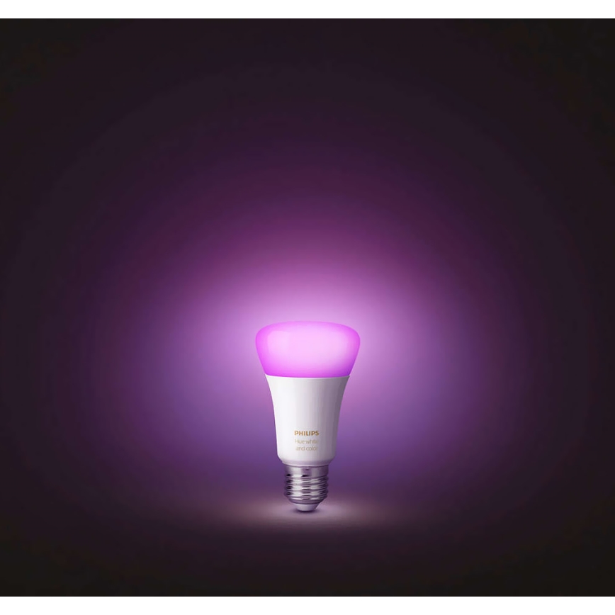 PAKET 2x Dimbar LED-lampa Philips Hue Vit och Färgad Ambiance E27/9W/230V
