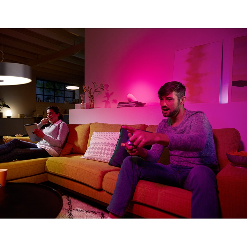 PAKET 2x Dimbar LED-lampa Philips Hue Vit och Färgad Ambiance E27/9W/230V