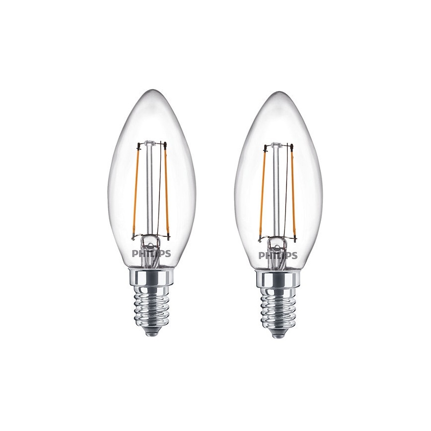 PAKET 2x LED-lampor Philips B35 E14/2W/230V 2700K