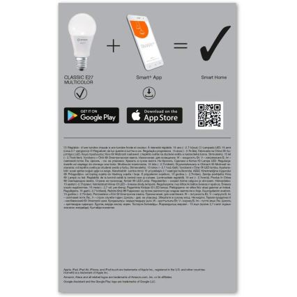 PAKET 3x Dimbar RGBW LED-lampa SMART+ E27/9W/230V 2700K-6500K - Ledvance