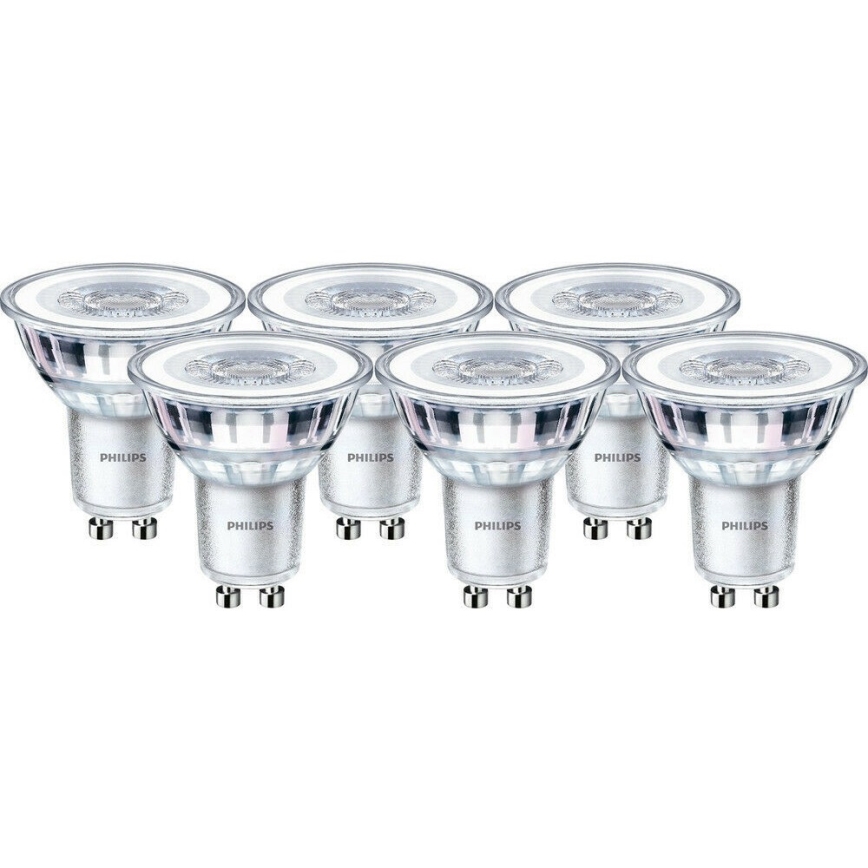 PAKET 6x LED-lampor Philips GU10/4,6W/230V 2700K
