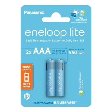 Panasonic - 2 delar Uppladdningsbart batteri AAA Eneloop Lite 550 mAh