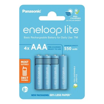 Panasonic - 4 delar Uppladdningsbart batteri AAA Eneloop Lite 550 mAh