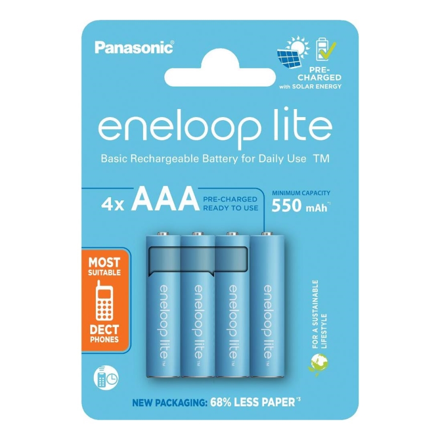 Panasonic - 4 delar Uppladdningsbart batteri AAA Eneloop Lite 550 mAh