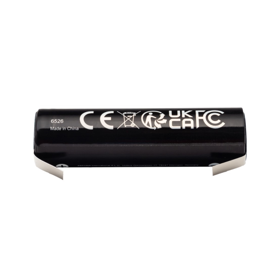 PATONA - Ackumulator 18650 Li-lon 3000mAh PREMIUM 3,7V med listklämmor för lödning