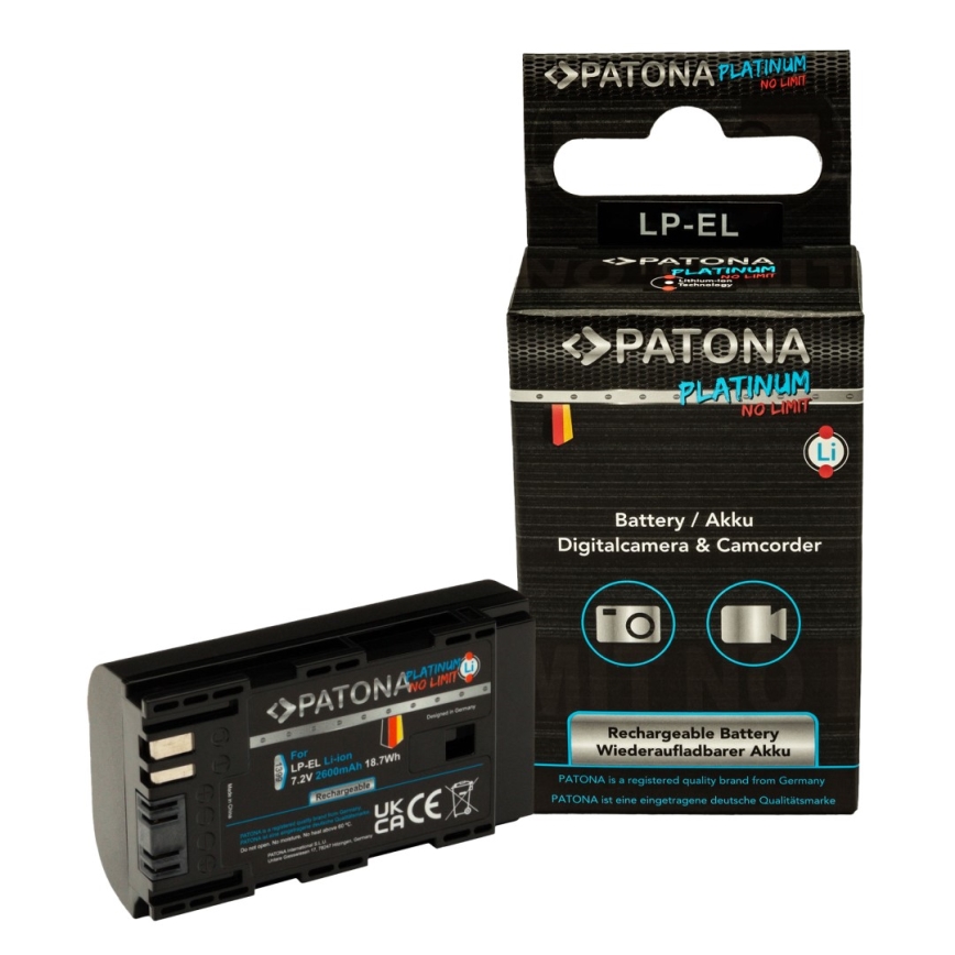 PATONA - Ackumulator Canon LP-EL 2600mAh Li-Ion Platinum för photoflash Speedlite EL-1
