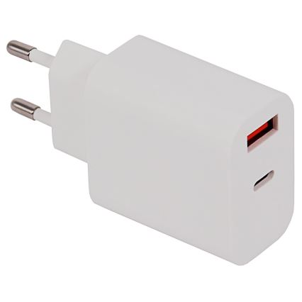 PATONA - Adapter med USB och USB-C port 18W strömförsörjning