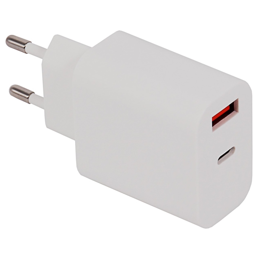 PATONA - Adapter med USB och USB-C port 18W strömförsörjning