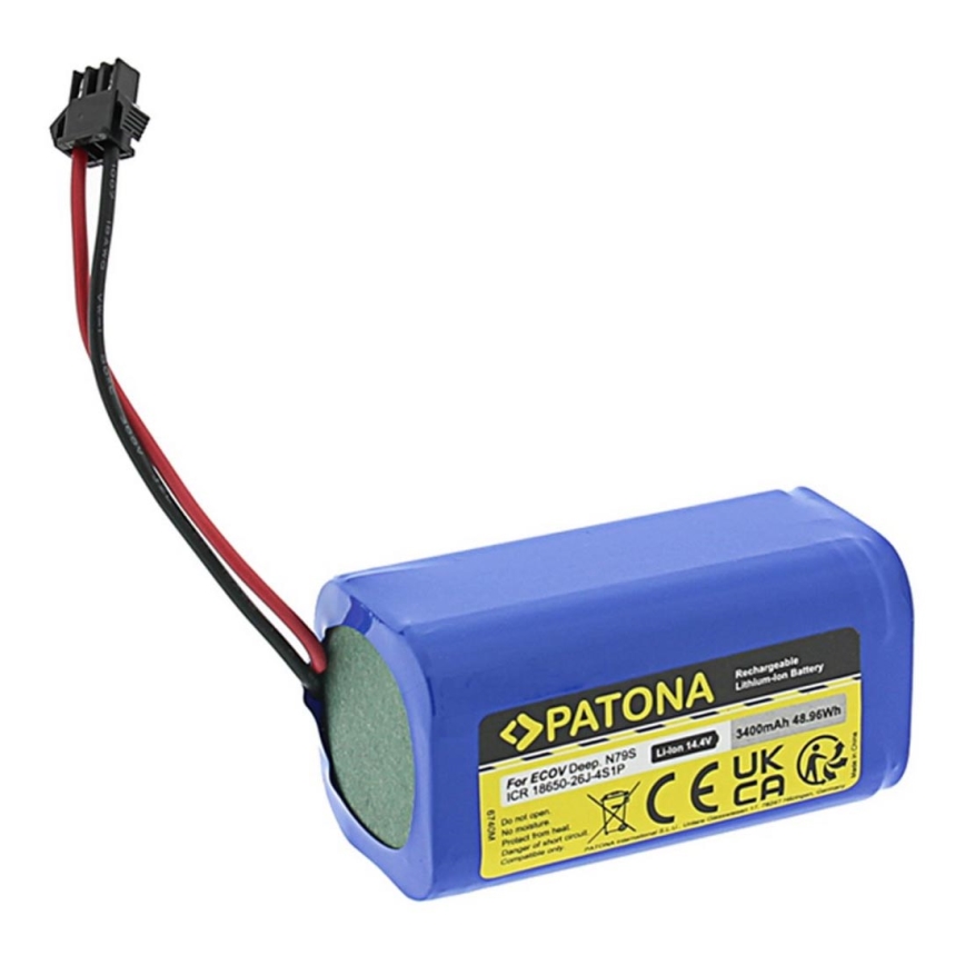 PATONA - Batteri Ecovacs Deebot 600/N79/715 3400mAh Li-lon 14,4V