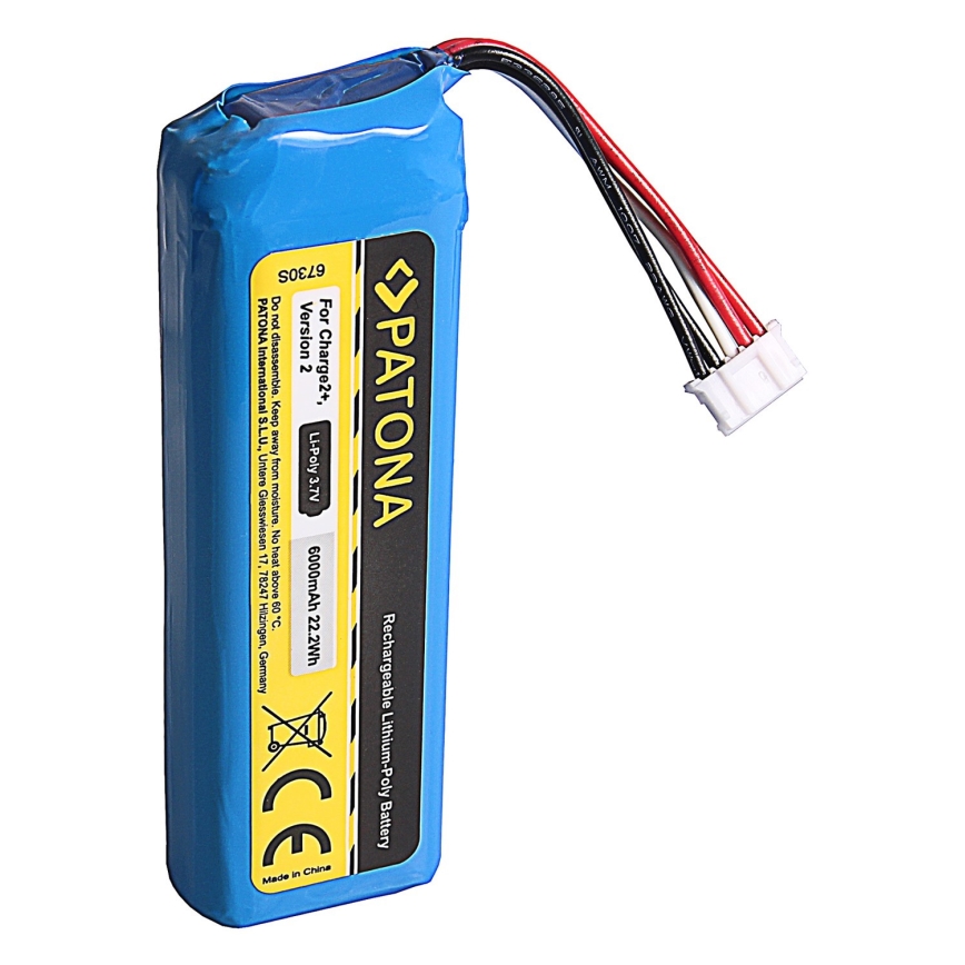 PATONA - Batteri JBL-Laddare 2+/Charge 3 6000mAh 3,7V Li-Pol