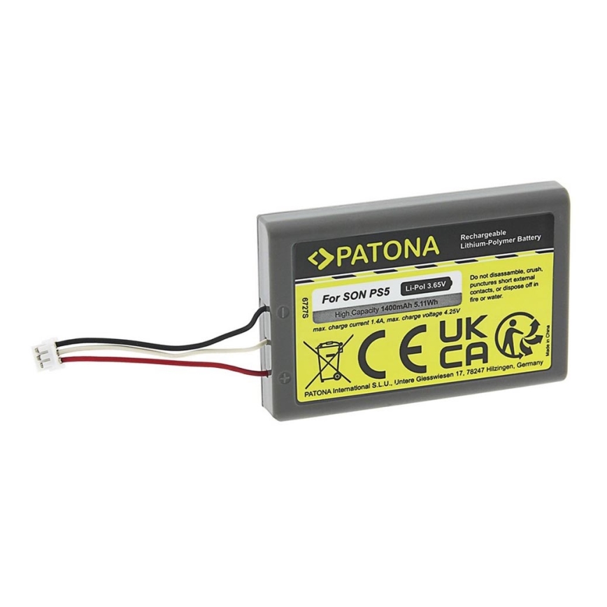 PATONA - Batteri Sony Playstation 5/PS5 Li-Pol 1400mAh 3,65V