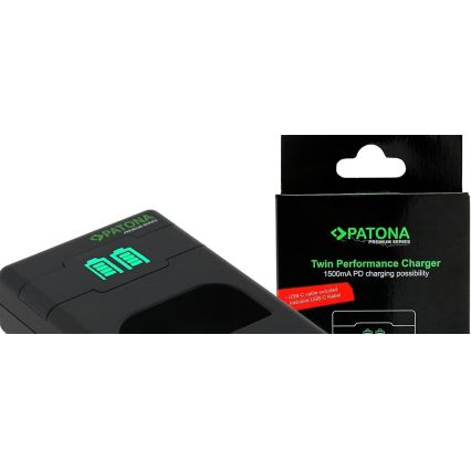 PATONA - Fast charger Dual Fuji NP-W126 + kabel USB-C 0,6m